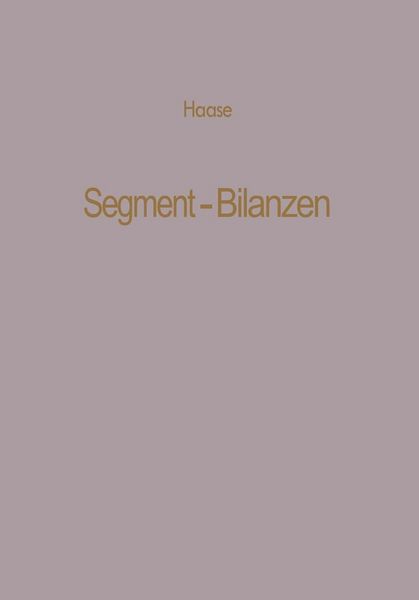 Produktbild: Segment-Bilanzen