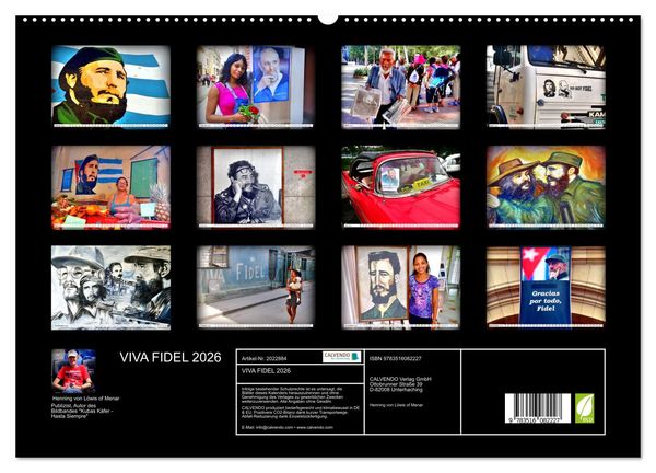 Produktbild: VIVA FIDEL 2026 (hochwertiger Premium Wandkalender 2026 DIN A2 quer), Kunstdruck in Hochglanz