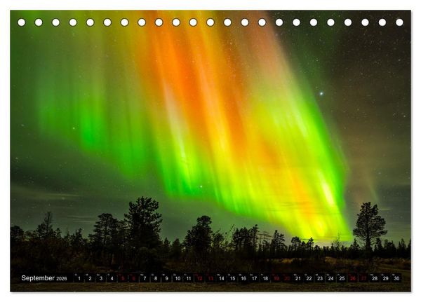 Produktbild: AURORA BOREALIS tanzt (Tischkalender 2026 DIN A5 quer), CALVENDO Monatskalender