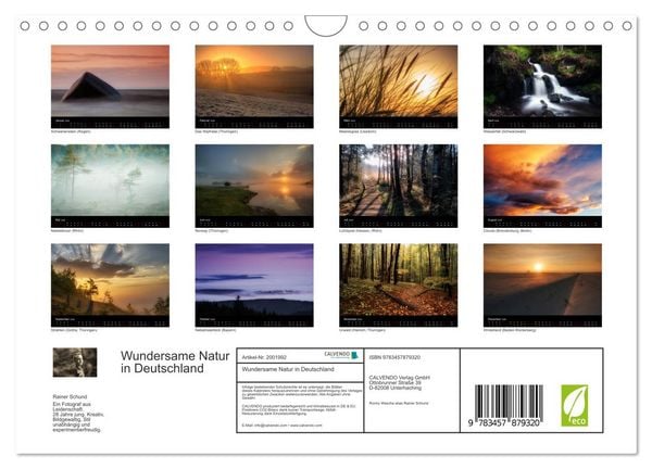Produktbild: Wundersame Natur in Deutschland (Wandkalender 2026 DIN A4 quer), CALVENDO Monatskalender