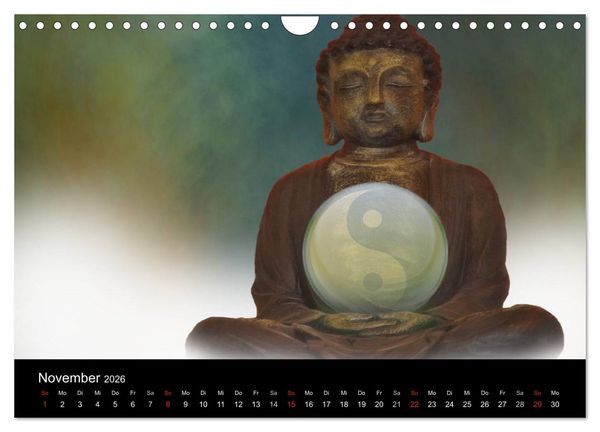 Produktbild: Buddha und Yin Yang (Wandkalender 2026 DIN A4 quer), CALVENDO Monatskalender