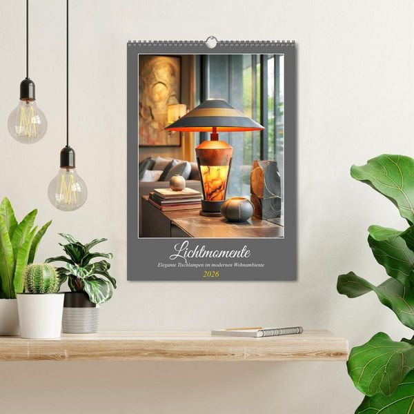 Produktbild: Lichtmomente. Elegante Tischlampen im modernen Wohnambiente (Wandkalender 2026 DIN A3 hoch), CALVENDO Monatskalender