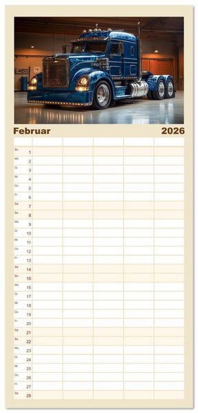 Produktbild: Familienplaner 2026 - Giganten der Stra&szlig;e mit 5 Spalten (Wandkalender, 21 x 45 cm) CALVENDO