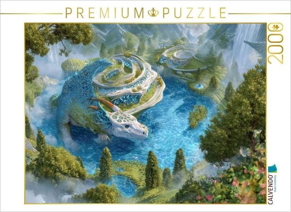CALVENDO Puzzle Fantasiekreaturen am Wasser | 2000 Teile Lege-Größe 90x67cm Foto-Puzzle für glückliche Stunden
