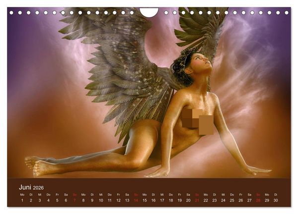 Produktbild: Engel der Verf&uuml;hrung - Mythologie als Akt (Wandkalender 2026 DIN A4 quer), CALVENDO Monatskalender