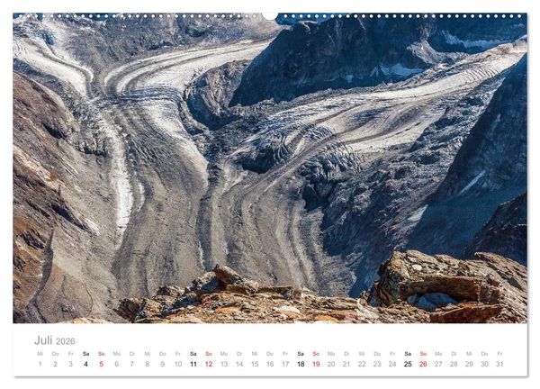 Produktbild: Walliser Alpen &ndash; Europas &raquo;kleiner&laquo; Himalaya (Wandkalender 2026 DIN A2 quer), CALVENDO Monatskalender