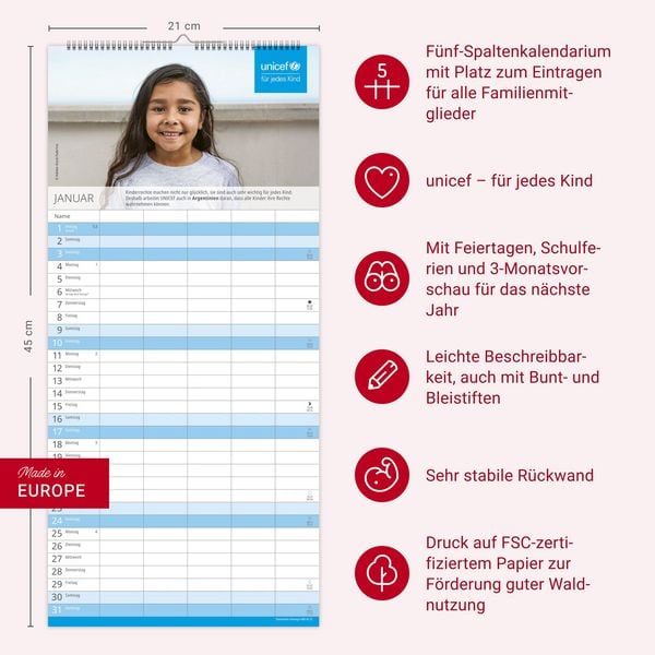 Produktbild: Unicef Familienplaner 2027