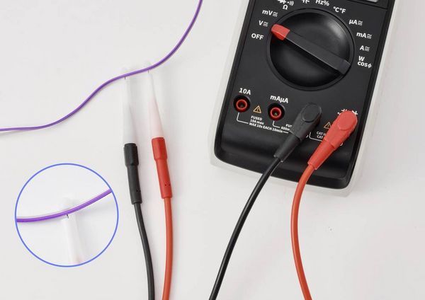 Produktbild: VOLTCRAFT MSL-520sw Messleitung 4 mm-Stecker Messnadel 0.7mm 1.5m Schwarz 1St.