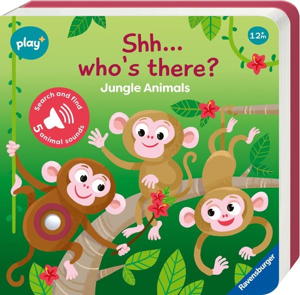 Play+ Shh ... who's there? Jungle Animals, Gebundene Ausgabe von Dynamo Limited, Ravensburger Verlag GmbH, 9783380970088