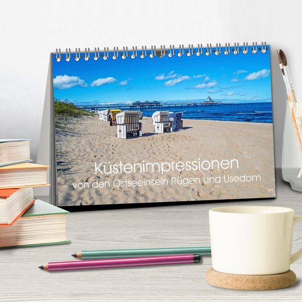 Produktbild: K&uuml;stenimpressionen von den Ostseeinseln R&uuml;gen und Usedom (Tischkalender 2026 DIN A5 quer), CALVENDO Monatskalender