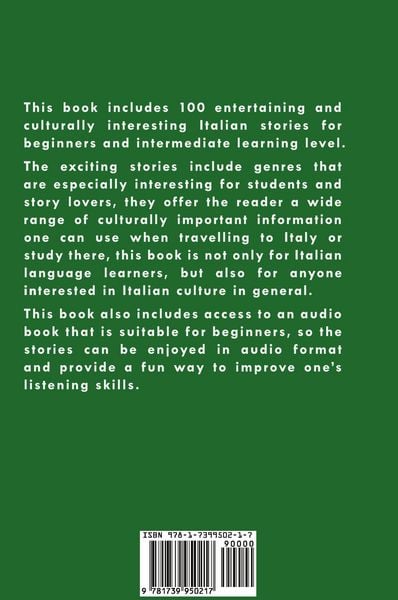 Produktbild: 100 Italian Short Stories for Beginners Learn Italian with Stories with Audio