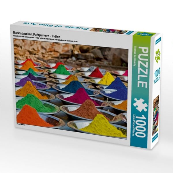 CALVENDO Puzzle Marktstand mit Farbpulvern - Indien | 1000 Teile Lege-Größe 64x48cm Foto-Puzzle für glückliche Stunden