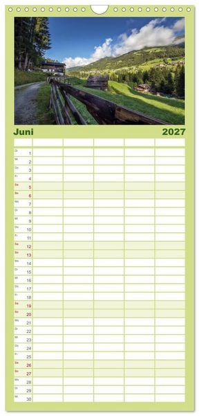 Produktbild: Familienplaner 2027 - Bergbauernh&ouml;fe im Ultental mit 5 Spalten (Wandkalender, 21 x 45 cm) CALVENDO