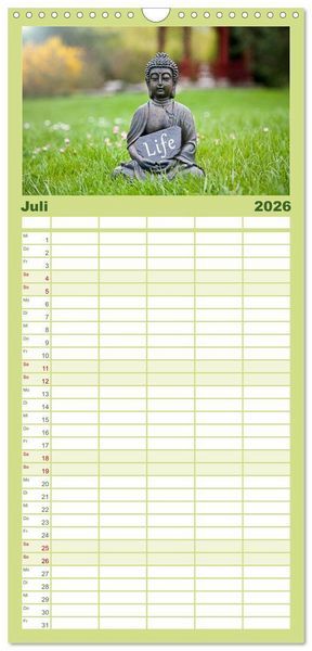 Produktbild: Familienplaner 2026 - SPIRIT OF ZEN Meditation mit 5 Spalten (Wandkalender, 21 x 45 cm) CALVENDO