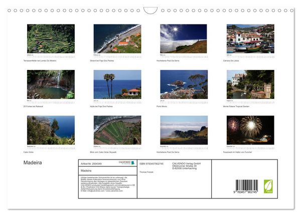 Produktbild: Madeira (Wandkalender 2026 DIN A3 quer), CALVENDO Monatskalender