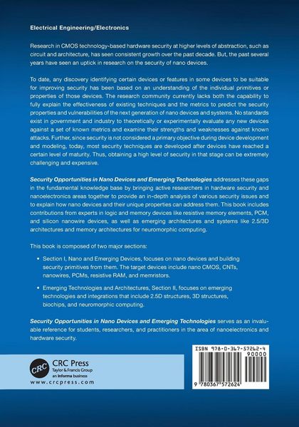 Produktbild: Security Opportunities in Nano Devices and Emerging Technologies