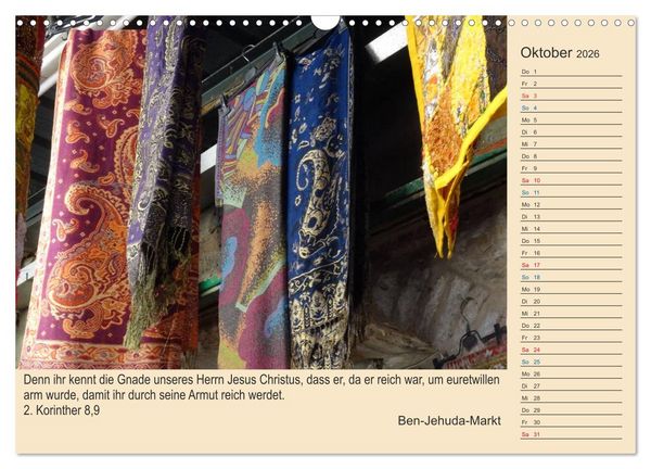 Produktbild: Jerusalem mit Bibelversen / Geburtstagsplaner (Wandkalender 2026 DIN A3 quer), CALVENDO Monatskalender
