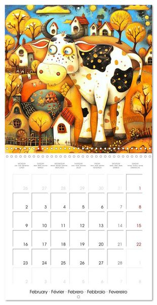 Produktbild: Voyage color&eacute; na&iuml;f (Calendrier mural carr&eacute; 2026 30x30 cm) Calendrier double avec une page pour vos prises de notes