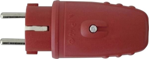 N & L 17187 Schutzkontaktstecker Gummi 230V Rot IP44