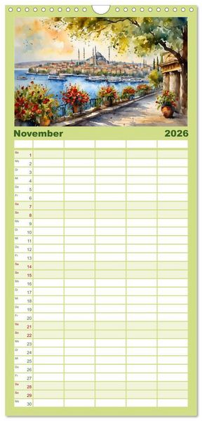 Produktbild: Familienplaner 2026 - T&uuml;rkei - Land auf zwei Kontinenten mit 5 Spalten (Wandkalender, 21 x 45 cm) CALVENDO