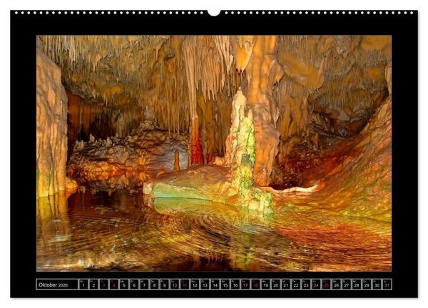 Produktbild: H&ouml;hlen, Stalaktiten und Stalagmiten (Wandkalender 2026 DIN A2 quer), CALVENDO Monatskalender