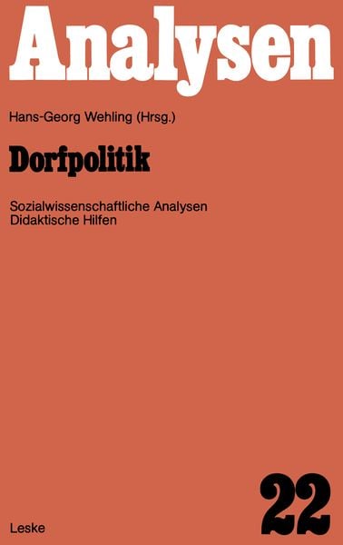 Dorfpolitik, Taschenbuch von Hans-Georg Wehling, VS Verlag für Sozialwissenschaften, 9783322937155