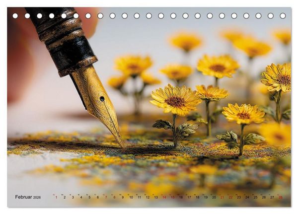 Produktbild: Die leise Magie der Kalligrafie (Tischkalender 2026 DIN A5 quer), CALVENDO Monatskalender