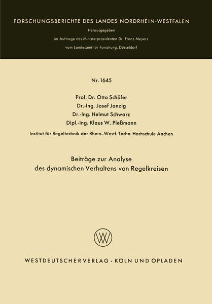 Produktbild: Beitr&auml;ge zur Analyse des dynamischen Verhaltens von Regelkreisen