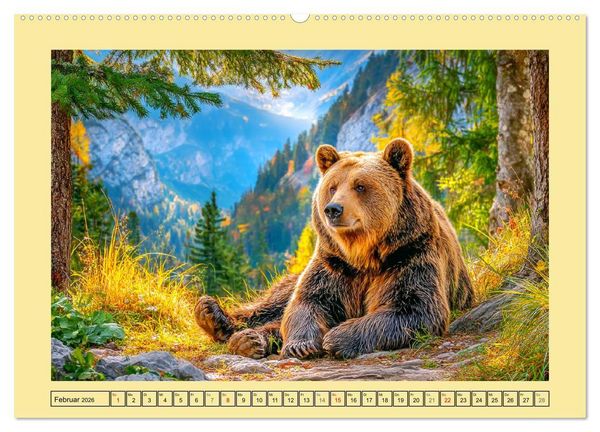 Produktbild: Im Herz der Wildnis. Die beeindruckende St&auml;rke und Stille der B&auml;ren (hochwertiger Premium Wandkalender 2026 DIN A2 quer), Kunstdruck in Hochglanz