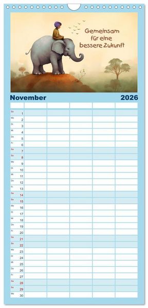 Produktbild: Familienplaner 2026 - Friedensboten - Stimmen der Hoffnung mit 5 Spalten (Wandkalender, 21 x 45 cm) CALVENDO