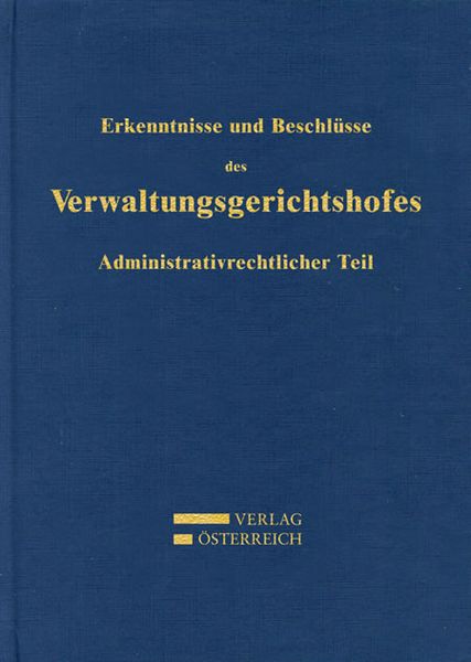 Produktbild: Erkenntnisse und Beschl&uuml;sse des Verwaltungsgsgerichtshofes