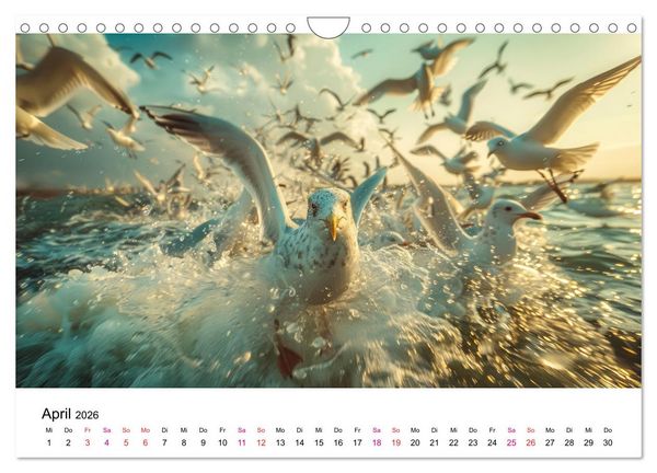 Produktbild: Maritim pur - M&ouml;wen (Wandkalender 2026 DIN A4 quer), CALVENDO Monatskalender