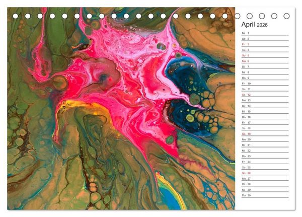 Produktbild: Abstract World - abstrakte Kunst in Acrylflie&szlig;technik (Tischkalender 2026 DIN A5 quer), CALVENDO Monatskalender