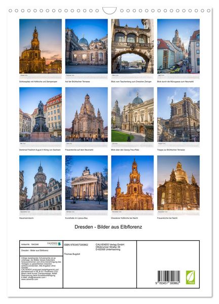 Produktbild: Dresden - Bilder aus Elbflorenz (Wandkalender 2026 DIN A3 hoch), CALVENDO Monatskalender