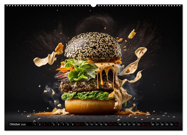 Produktbild: Burgerfood (hochwertiger Premium Wandkalender 2026 DIN A2 quer), Kunstdruck in Hochglanz