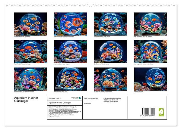 Produktbild: Aquarium in einer Glaskugel (hochwertiger Premium Wandkalender 2026 DIN A2 quer), Kunstdruck in Hochglanz