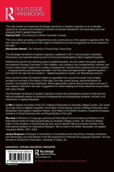 Produktbild: The Routledge Handbook of Applied Linguistics