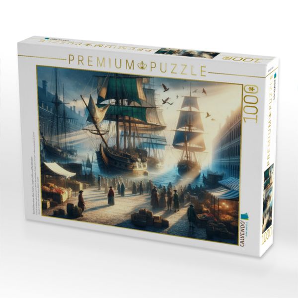 Produktbild: CALVENDO Puzzle Geschichten eines alten Hafens: Segelschiffe und Markttreiben | 1000 Teile Lege-Gr&ouml;&szlig;e 64x48cm Foto-Puzzle f&uuml;r gl&uuml;ckliche Stunden