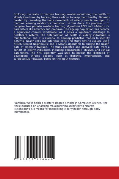 Produktbild: Analyzing Machine Learning Algorithms: KNN & K-Means for Elderly Heal