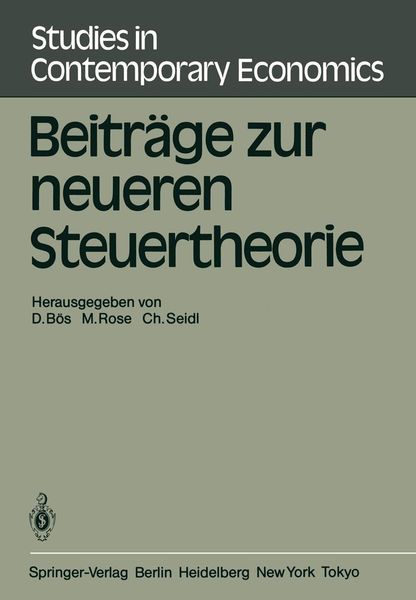 Produktbild: Beitr&auml;ge zur neueren Steuertheorie
