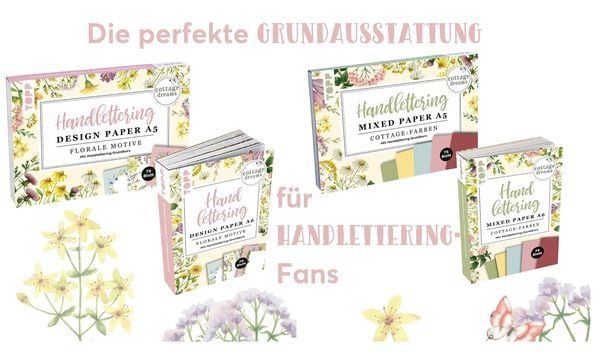 Produktbild: Handlettering Design Paper Block Cottage Dreams A6