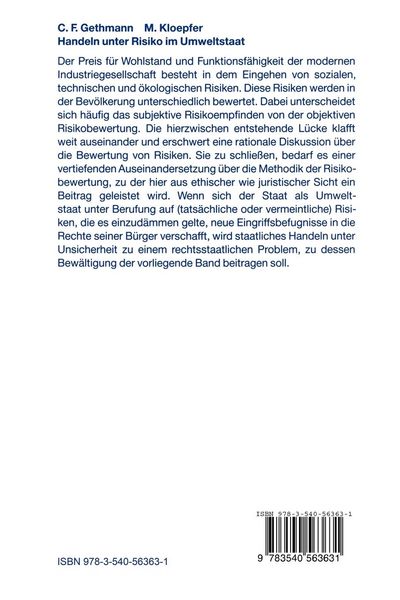 Produktbild: Handeln unter Risiko im Umweltstaat