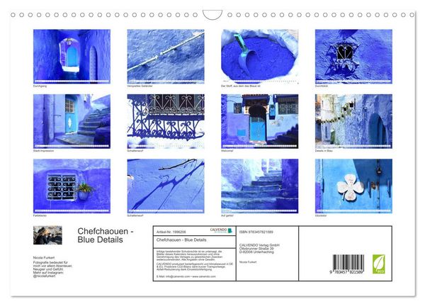 Produktbild: Chefchaouen - Blue Details (Wandkalender 2026 DIN A3 quer), CALVENDO Monatskalender