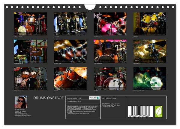 Produktbild: DRUMS ONSTAGE (Wall Calendar 2026 DIN A4 landscape), CALVENDO 12 Month Wall Calendar
