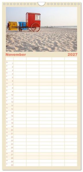 Produktbild: Familienplaner 2027 - Moin Borkum mit 5 Spalten (Wandkalender, 21 x 45 cm) CALVENDO
