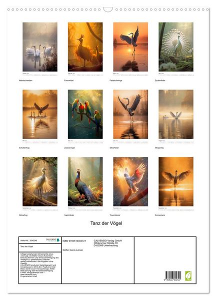 Produktbild: Tanz der V&ouml;gel (Wandkalender 2026 DIN A2 hoch), CALVENDO Monatskalender