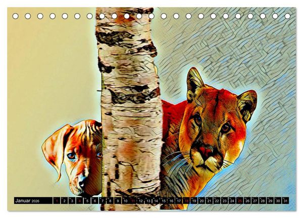 Produktbild: Rhodesian Ridgeback der Hund mit dem Tropfen L&ouml;wenblut (Tischkalender 2026 DIN A5 quer), CALVENDO Monatskalender