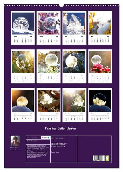 Produktbild: Frostige Seifenblasen (Wandkalender 2026 DIN A2 hoch), CALVENDO Monatskalender