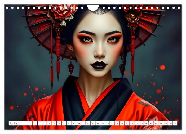 Produktbild: Dunkle Eleganz der Geishas (Wandkalender 2027 DIN A4 quer), CALVENDO Monatskalender