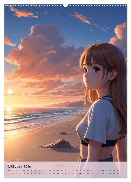 Produktbild: Tr&auml;ume eines jungen Herzens &ndash; Eine Manga-Reise zur Selbstfindung (hochwertiger Premium Wandkalender 2026 DIN A2 hoch), Kunstdruck in Hochglanz